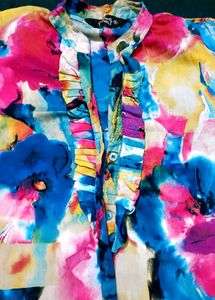 Colorful Ruffled Blouse