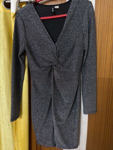 Sparkly V-Neck Mini Dress