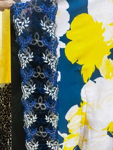 Floral Print Lace Trim kaftan