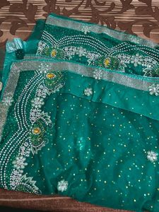 Embellished Emerald Green Saree