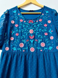 Boho Embroidered Tiered Maxi Dress