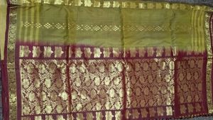 at 1 place 10 cm torn Elegant Mustard &amp; Brown Stri