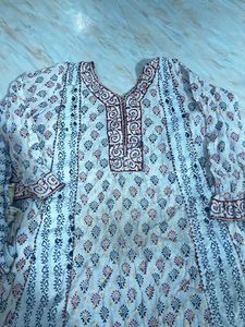 Elegant Block Print Kurta with Dupatta