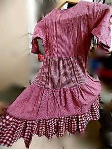 Utsa Westside Gingham Embroidered dress