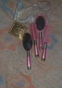 combo Pink  Brush &amp; Comb Set hair cap small j