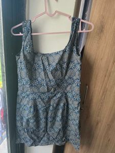 Elegant Blue Geometric Print Kurta