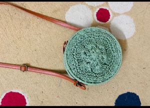 Round Woven Crossbody Bag