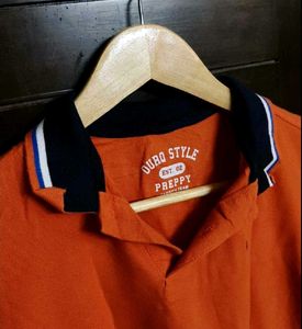 Women Orange Polo T-Shirt