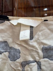 Cream &amp; Black Abstract Print Puff Sleeve Top