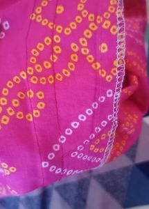 New Bandhani Pink Xxl Kurti