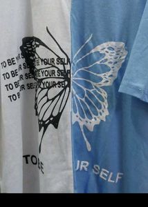 Split Black &amp; White Butterfly T-Shirt Xxl size 🩷