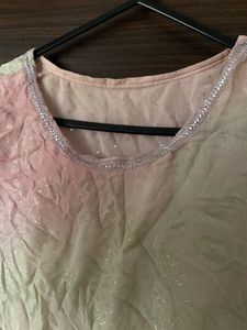 Pink &amp; Beige Ethnic Kurti Shinning 🩷🤍