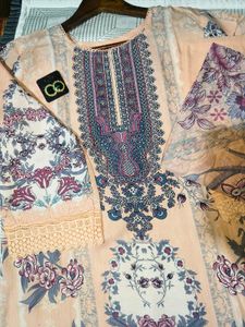 Peach Floral Kurta Set