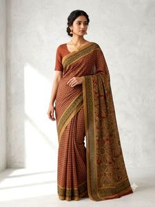 Elegant Red Printed Saree