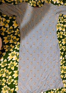 Light Blue Kurta with Owl Print