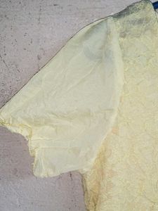 Chic Lace Peplum Top Layered Yellow