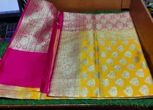 kathan banarasi Silk Saree with stiched blouse