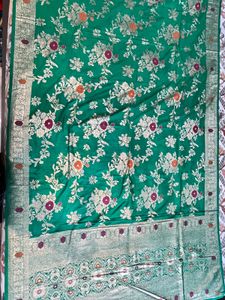 Premium Green Banarasi Silk Saree