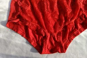 Red Lace Trim Briefs