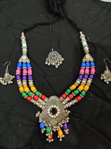 Boho Beaded Necklace &amp; Earrings Set