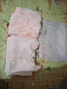Peach Kurta Set with Dupatta