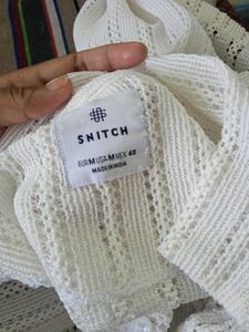 White Crochet Button-Up Shirt