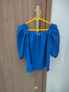 Stylish Blue Puff Sleeve Top