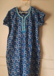 Indigo colorAunthetic batik work kurti