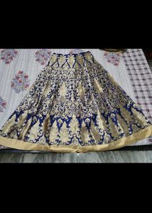 Elegant Royal Blue &amp; Gold Lehenga Choli