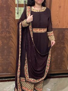 Elegant Embroidered ethnic gown with pant dupatta