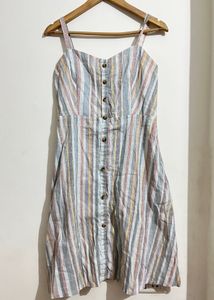 Striped Button-Front Sundress