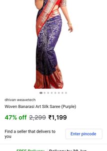 New Elegant Silver Banaras Saree