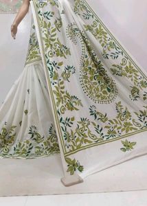 Hand Kantha Embroidery Saree