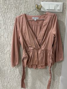 Chic Wrap Style Peplum Top