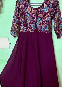 Royal plum Anarkali-twi