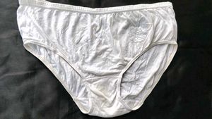 Comfortable White Briefs with Rose Embroidery