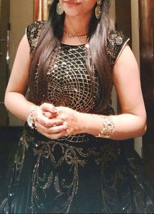 Designer Gown 🔥❤️ Green Velvet mehendi dress