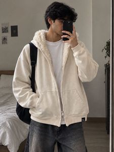 spao korean brand Sherpa Lined Zip-Up Hoodi