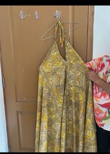 yellow Print Maxi Dress