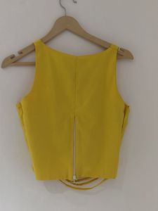 Yellow Sleeveless Crop Top