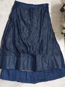 Elegant Navy Blue Embroidered Skirt