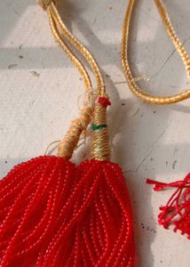 Red Beaded Tassel Jewellery Accessory