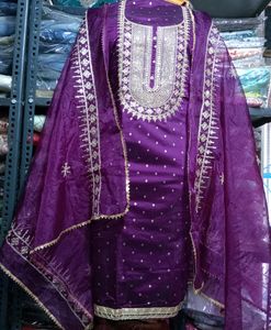 Unstitched Chanderi Silk Suit