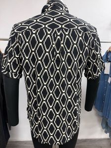 Men's Short Sleeve Geometric Print Shirt