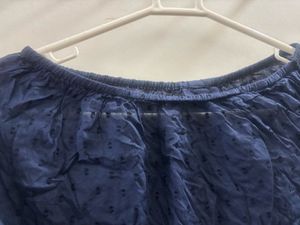 Aeropostale Navy Blue Off-Shoulder Blouse