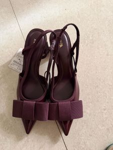 Zara Bow Detail Slingback Heels- size 37
