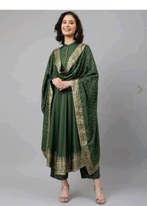 KHUSHAL K Green Kurta palazzo with Dupatta