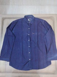 Men's Navy Blue Checkered Shirt