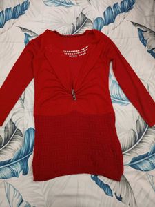 Red Sequins Top Party Wear