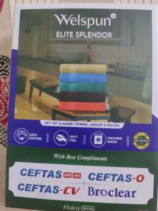 2 Welspun Elite Splendor Hand Towels